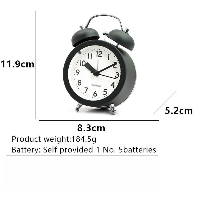 New Ultra Quiet Mini Bell Alarm Clock for Kids, Silent Non-Ticking, Minimalist Desk Clock, Loud Ring Bell, Perfect for Study and Home Use