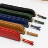 Solid Color Pen Bag PU Leather Pen Pouch Durable Pen Protective Bag  Students