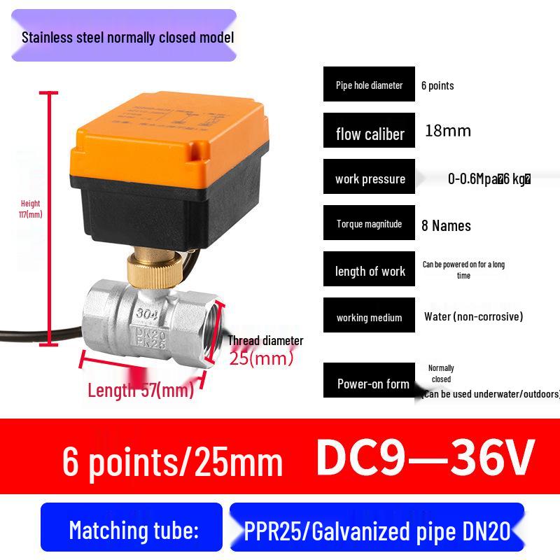 Mini Electric Ball Valve: Two-Way Threaded, Underwater & Waterproof, 220V/24V/12V