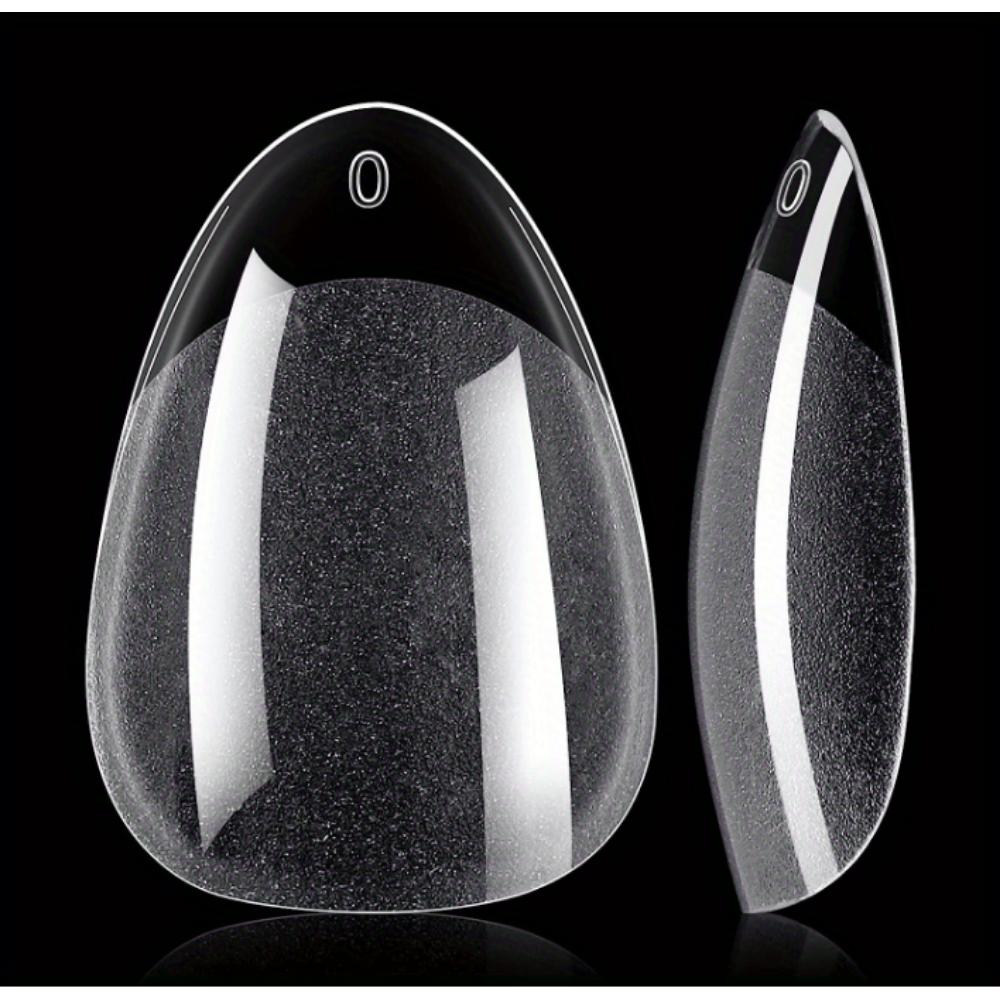 240-teiliges Naked Almond Pin Kit – Extra kurzes, halbmattes Finish mit glänzenden ovalen und Stiletto-Spitzen in transparenter Aufbewahrungsbox – Perfekt für DIY-Nagelkunst