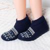 Retro Winter Slipper Socks Thickened Fleece Lined Low Cut Socks Non-Slip Ankle Slipper Socks with Grips for Home Bedroom Indoor Lounging