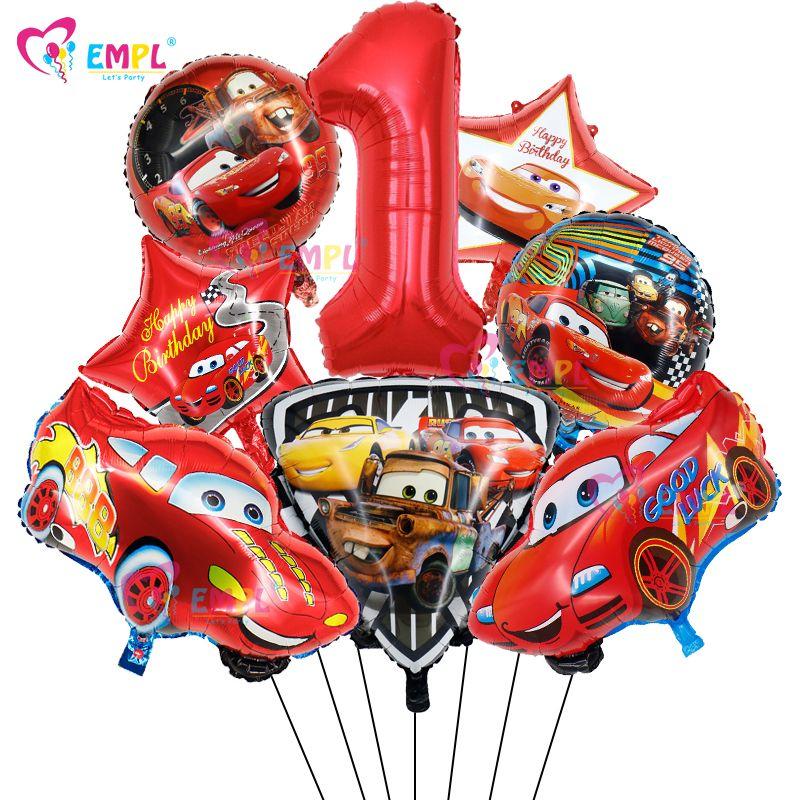 Racing Theme McQueen Car Cartoon Digital Balloons Set for Children s Birthday Party Decorations 1
