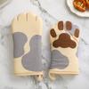 Anti-scald Baking Oven Gloves Gray Microwave Insulated Gloves New Cat Paws Oven Mitts