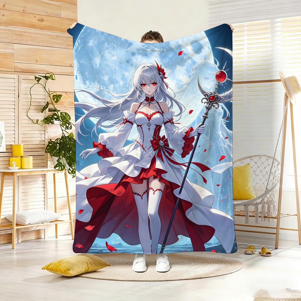 Anime MMoonS WitchS Throw Lightweight G Flannel Blanket Soft Skinfriendly for Summer Cooling