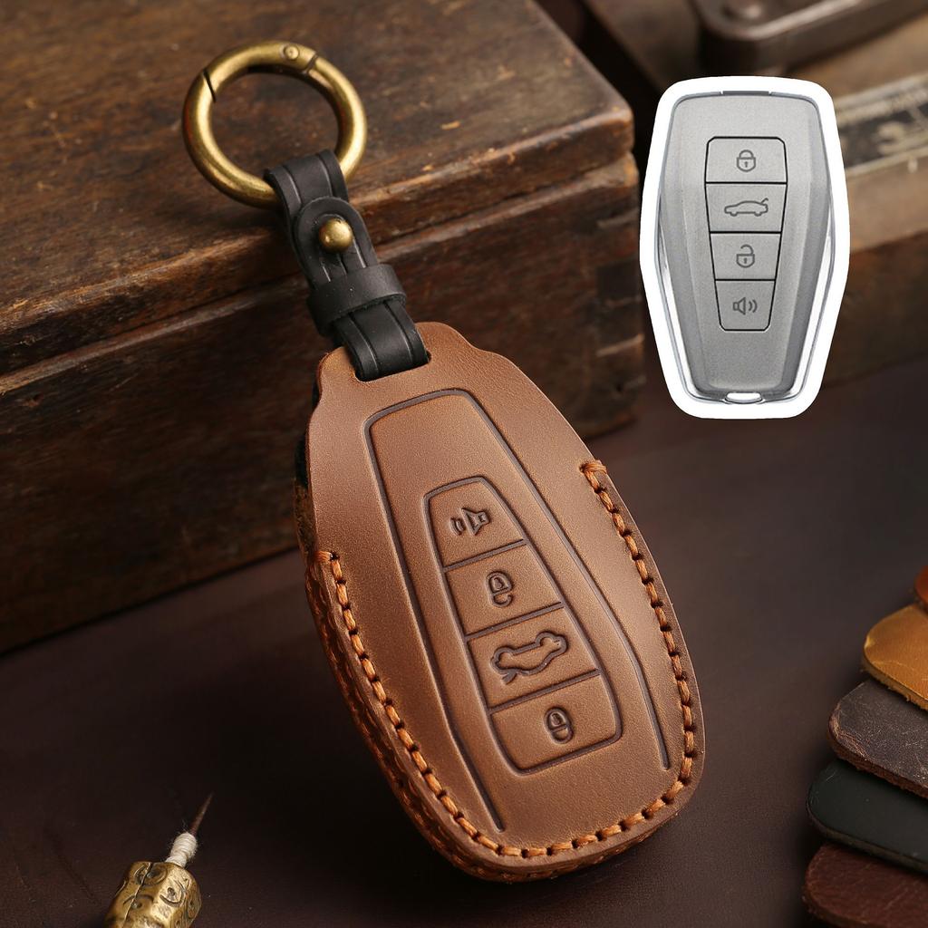 The first layer of cowhide car key cover is suitable for Geely Emgrand gs Xingyue Boyue Xingrui icon Colorful Vision leather