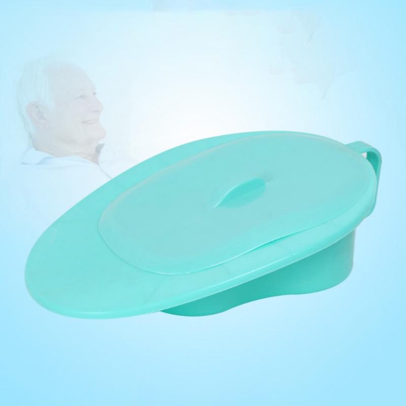Thickened Green Plastic Commode with Lid & Handle for Pregnant Women - Large Slope Urine Collector for Bedridden Use at Home