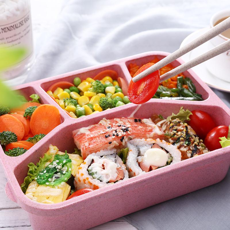 4 Grids Lunch Box Bento Box Lunch Containers for Adult/Kid/Toddler Picnic Bento Lunch Box Microwave Dishwasher Freezer Safe 2024