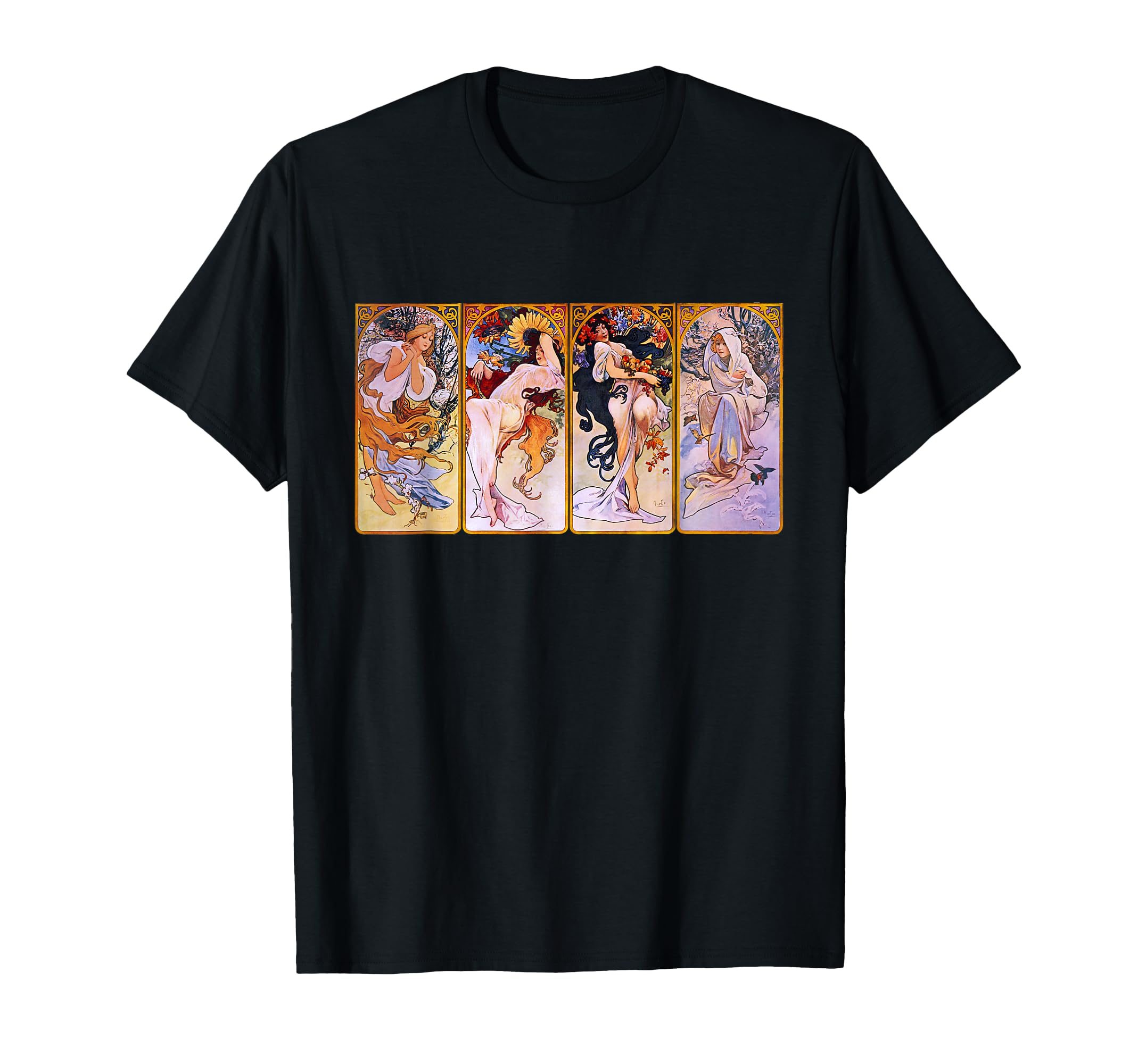 Four Seasons by Mucha Art Nouveau T-shirt