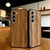 Natural Wood Phone Case For Samsung S25,24,23,22,30,21,10,9,Ultra,Plus,Lite,FE,Black Soft Case