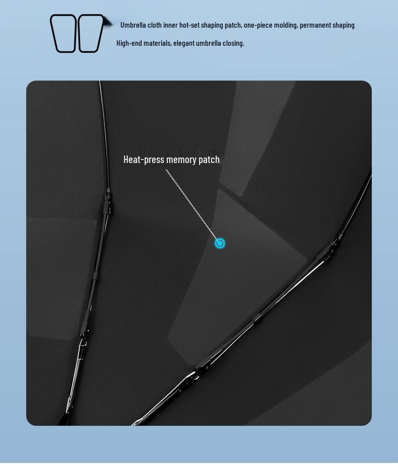 Black Magic Auto-Close Memory Umbrella: Compact, Foldable, Ideal for Business and Gifts