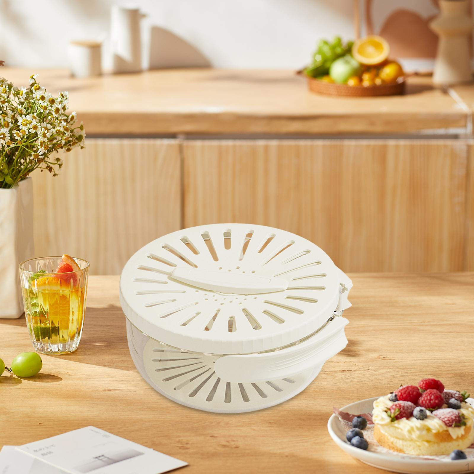 

Корзина для слива Контейнер для хранения продуктов Органайзер для холодильника Сушилка для фруктов Съемная чаша белый