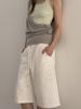 Asula Stud Jersey Bermuda Pants (Ivory)
