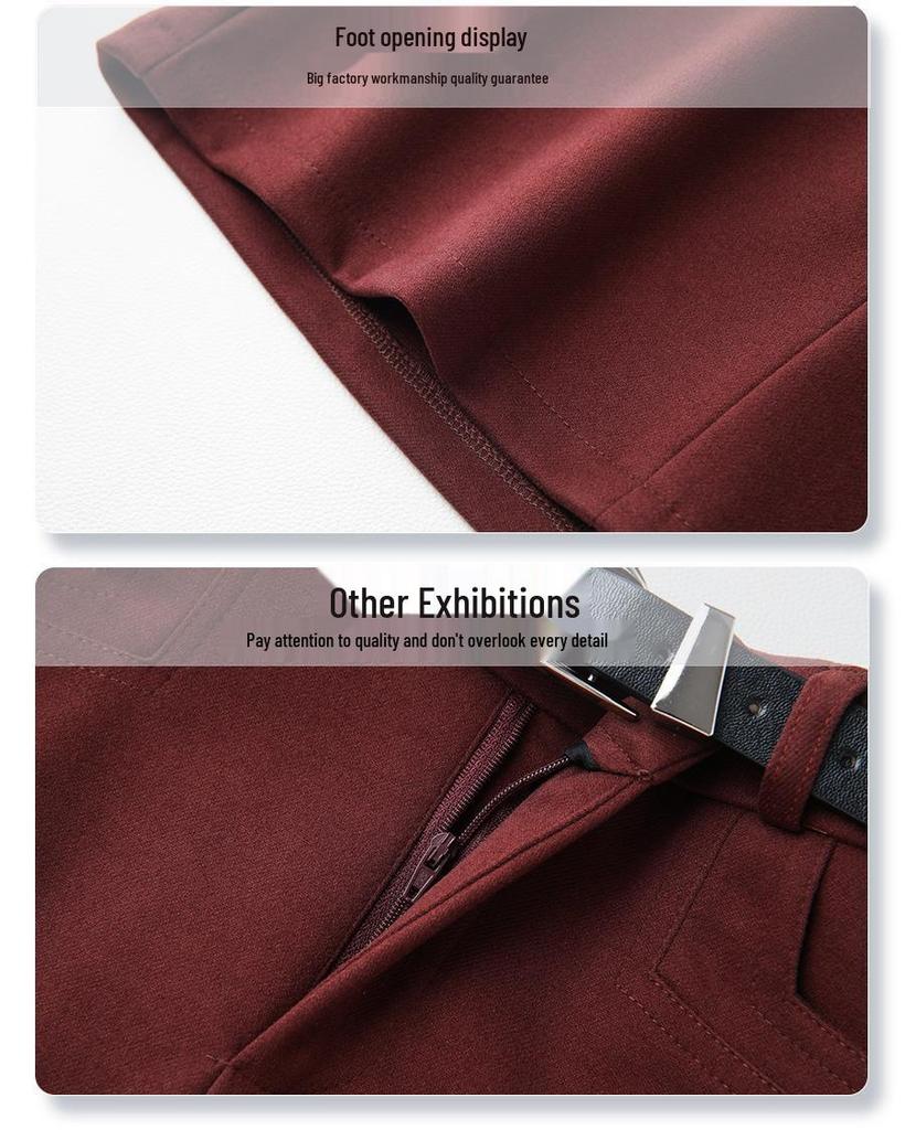 Women's 2024 Khaki Wool Midi Skirt: New Autumn/Winter Straight-Cut, Mid-Length Slit, Bodycon Design.