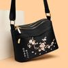 Embroidered Shoulder Bag Women's Crossbody Bag Large Capacity Multi-compartment Nylon Bag