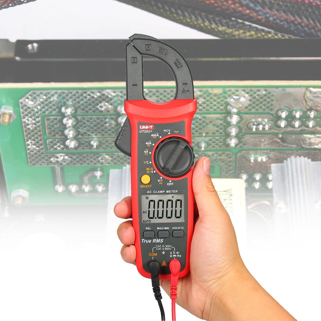 UNIT UT202+ 4000 Counts Digital Clamp Meter True RMS Multimeter Clamp Ammeter Voltage Meter NCV