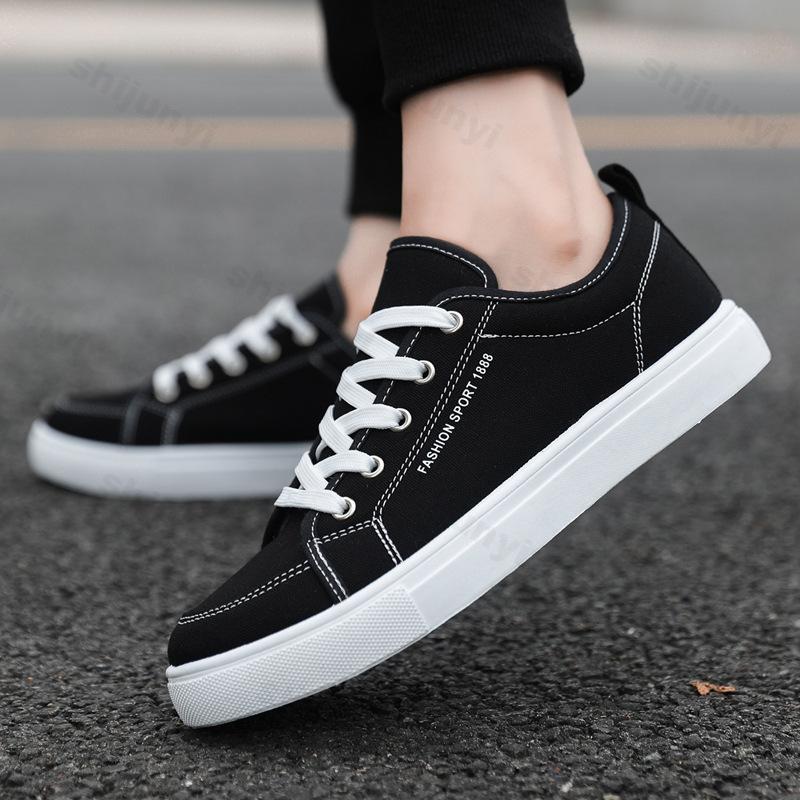 Blue Men's Casual Canvas Shoes 2025 New Lace-Up Flat Luxury Design Anti-Slip Sneakers Board Shoes Zapatillas Plus Size 47/48