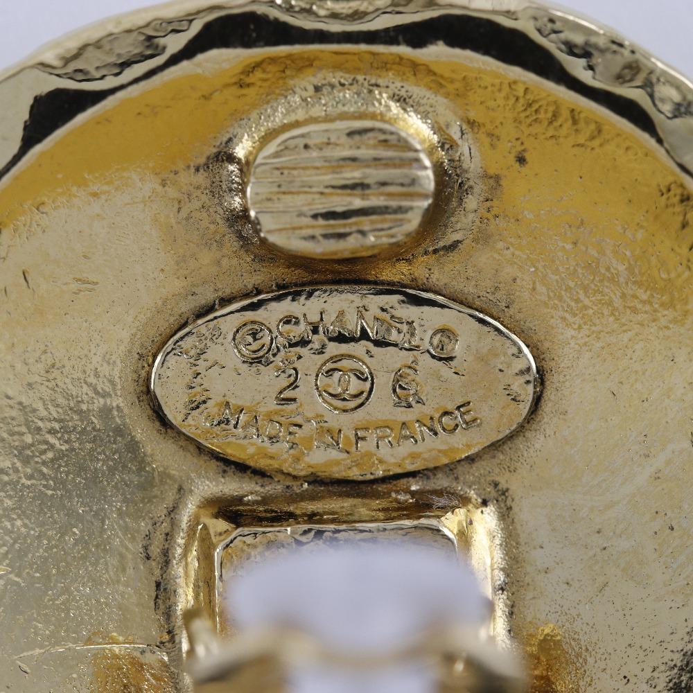 Chanel COCO Mark Matelasse Earring Vintage Plated Gold 39.8g Women Used