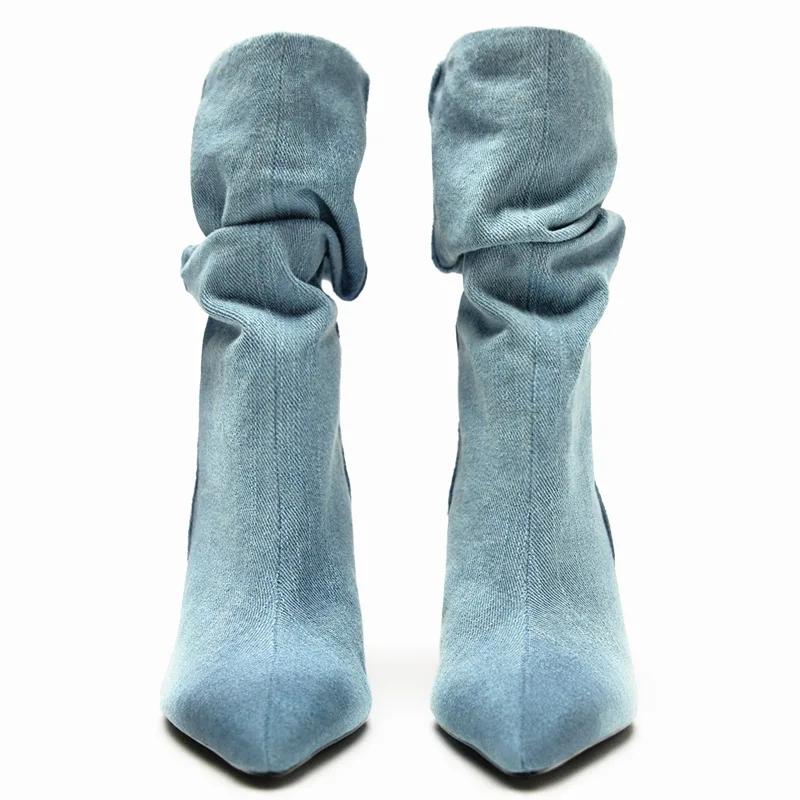 Modă Femei 2025 Nou Toamnă Iarnă Bot Ascuțit Cowboy Până la Genunchi Chelsea Cizme Gladiator Motocicletă Stiletto Pantofi Mujer Zapatillas