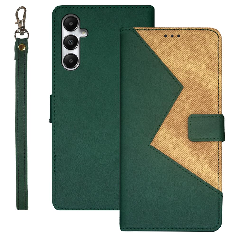 

IDEWEI For Samsung Galaxy A55 5G Case PU Leather Flip Cover with Card Holder Green