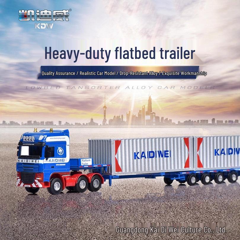 Kaidiewei Alloy Semi-trailer Truck with Crane - Children s Toy for Boys