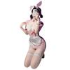 Milk Sweet Rabbit with Steel Rim Perspective Set Sex Underwear Sexy Ditch Uniform Pink Dress