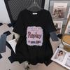 Women's Plus Size V-Neck Loose Fit Mid-Length Short-Sleeve T-Shirt (200/300/350 Jin)