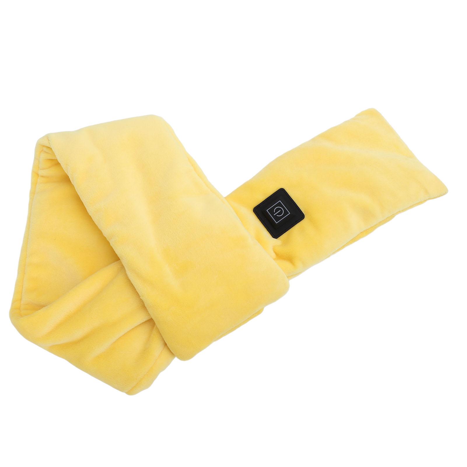 Подогреваемый шейный платок из углеродного волокна, 3 уровня нагрева, подогреваемый шарф, утеплитель для шеи, электрическая грелка, желтый цвет жёлтый