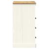 Vidaxl Kommode Vigo, Weiß, 80X40X76 Cm, Massives Kiefernholz
