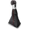 For W Boora MmmK4 Golllf 4 Jeettaa 4 98-04 Car Gear Shift Knob with Chrome Frame Black Leather 12mm (5 Speed)