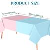 Gender Reveal Tablecloth - Pink & Blue Rectangular Plastic Table Cover, For Baby Shower, Baptism, Birthday Party Decorations