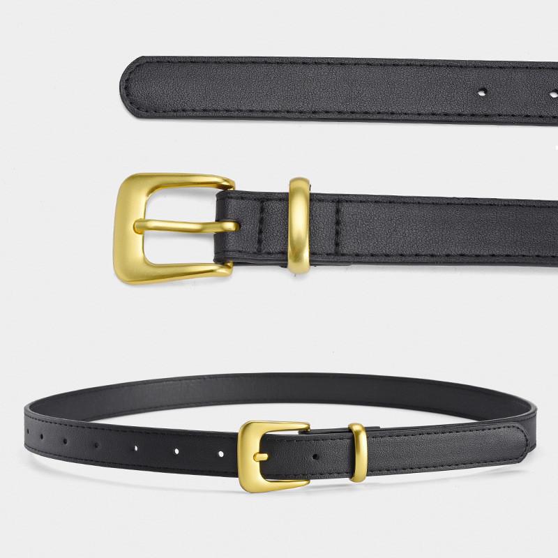 Stylish Pu Leather Casual Belt For Men And Women Versatile Black Jeans Accessory