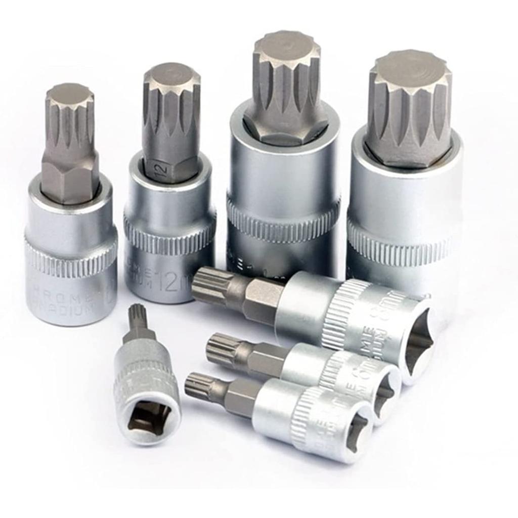 8-Piece Torx Bit Socket Adapter 1/4" 3/8" 1/2"