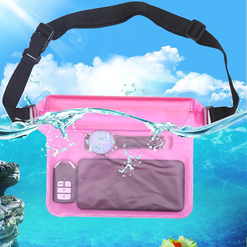 Waterproof Large Waist Pack: Touch-Screen Transparent Pouch for Swimming, Canyoning, and Outdoor Travel.