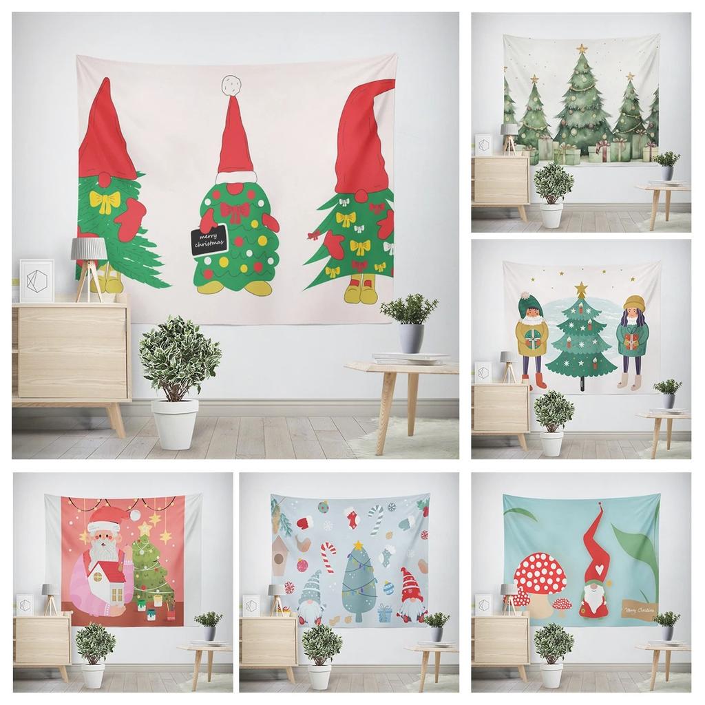 Natal Ano Novo Árvore de Natal Boneco de Neve Padrão Tapeçaria Sala de Estar Sofá Interior do Carro Tapeçaria Decorativa