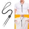 Bolo Tie Necklace American Western Cowboy Fashion Alloy Pendant Oval Retro Sweater Chain Necktie for