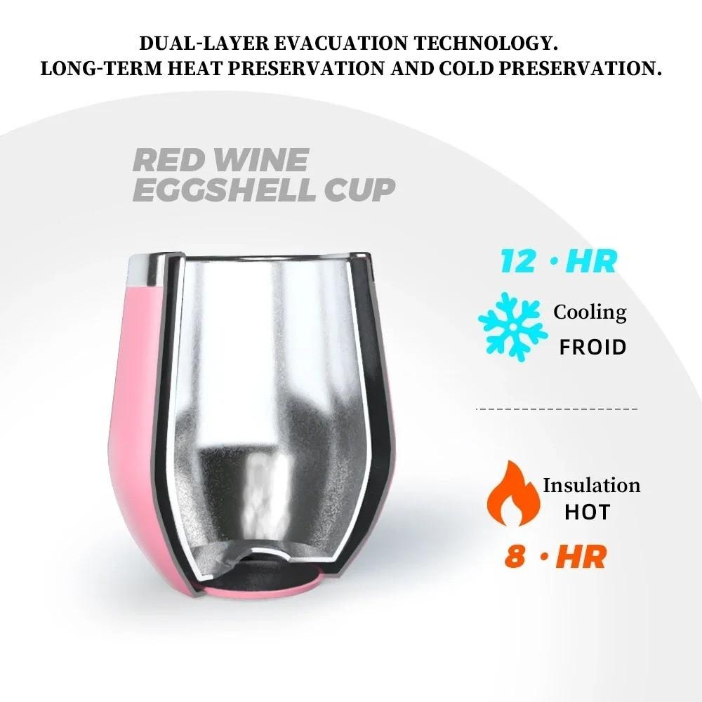 Stainless Steel Eggshell Cup Cold and Hot Wine Glasses New Beer Mugs  Travel