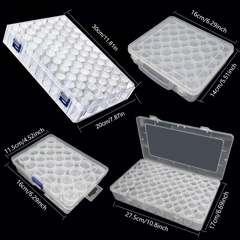 1pc 24/30/48/60/80 Slots Plastic Storage Box, DIY Diamond Painting Beads Charms Jewelry Accessories Organizer Box