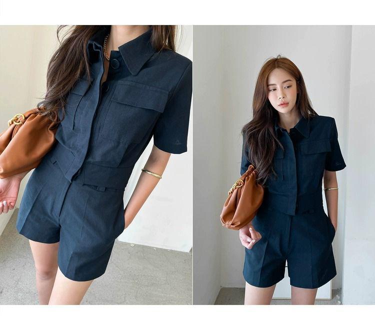 Women's Summer 2026 Chic Two-Piece Set: Petite Professional Workwear Shorts & Suit