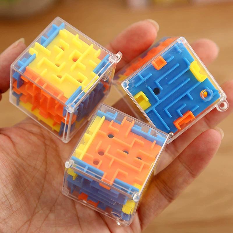 3D Maze Magic Cube Six-Sided Transparent Puzzle Speed Cube Rolling Ball Magic Cubes Maze Toys For Children Stress Reliever Toys