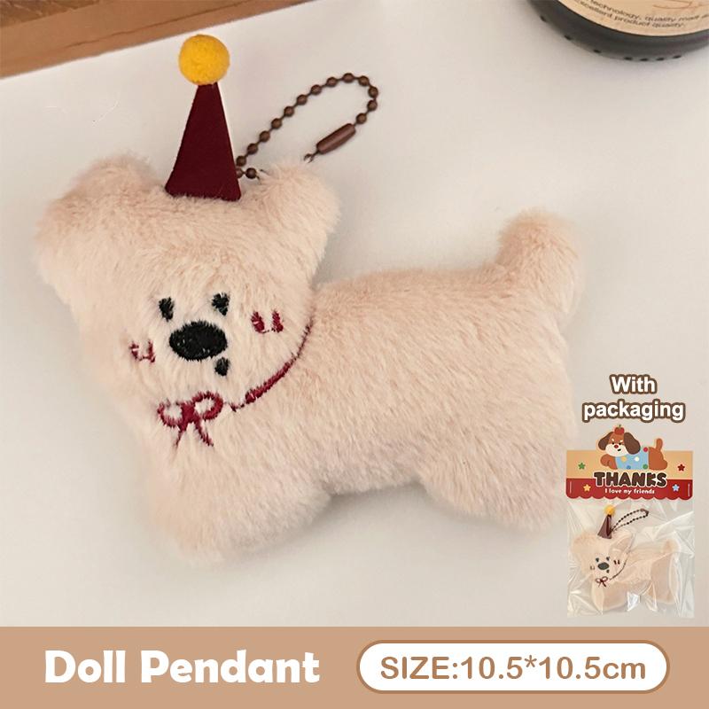 Cartoon Kawaii Dachshund Plush Keychain Novelty Stuffed Puppy Keyring Cute Brooch Backpack Decoration Gifts