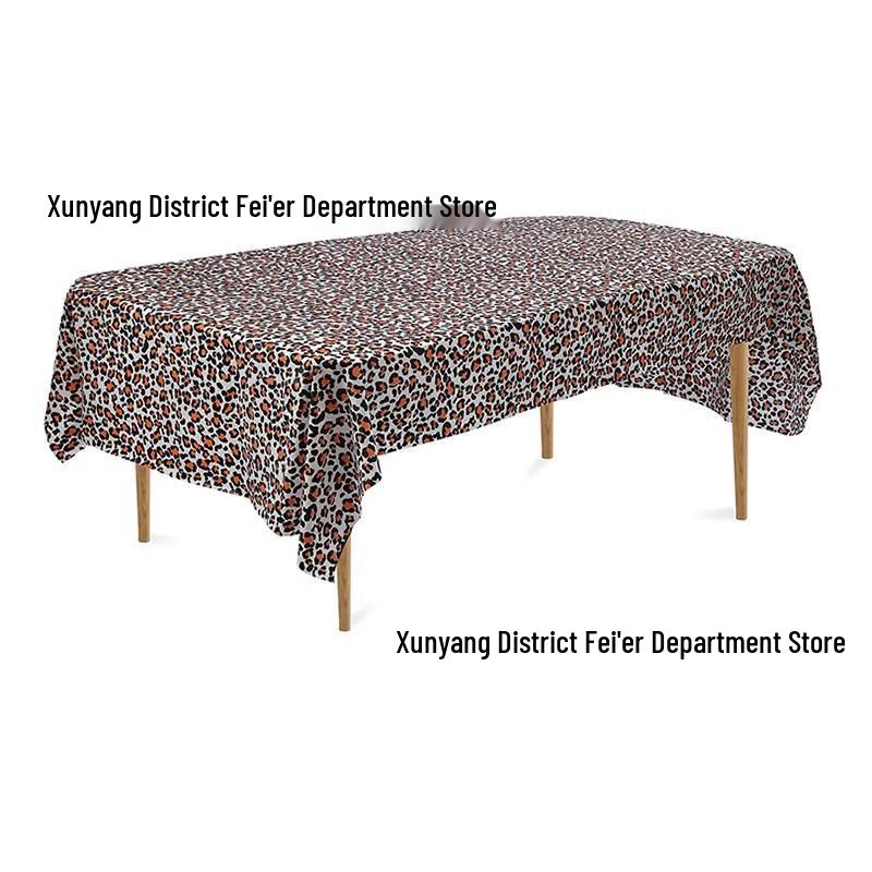 Leopard and Zebra Print Tablecloth for Birthday Party Decoration (137x274 Cm)