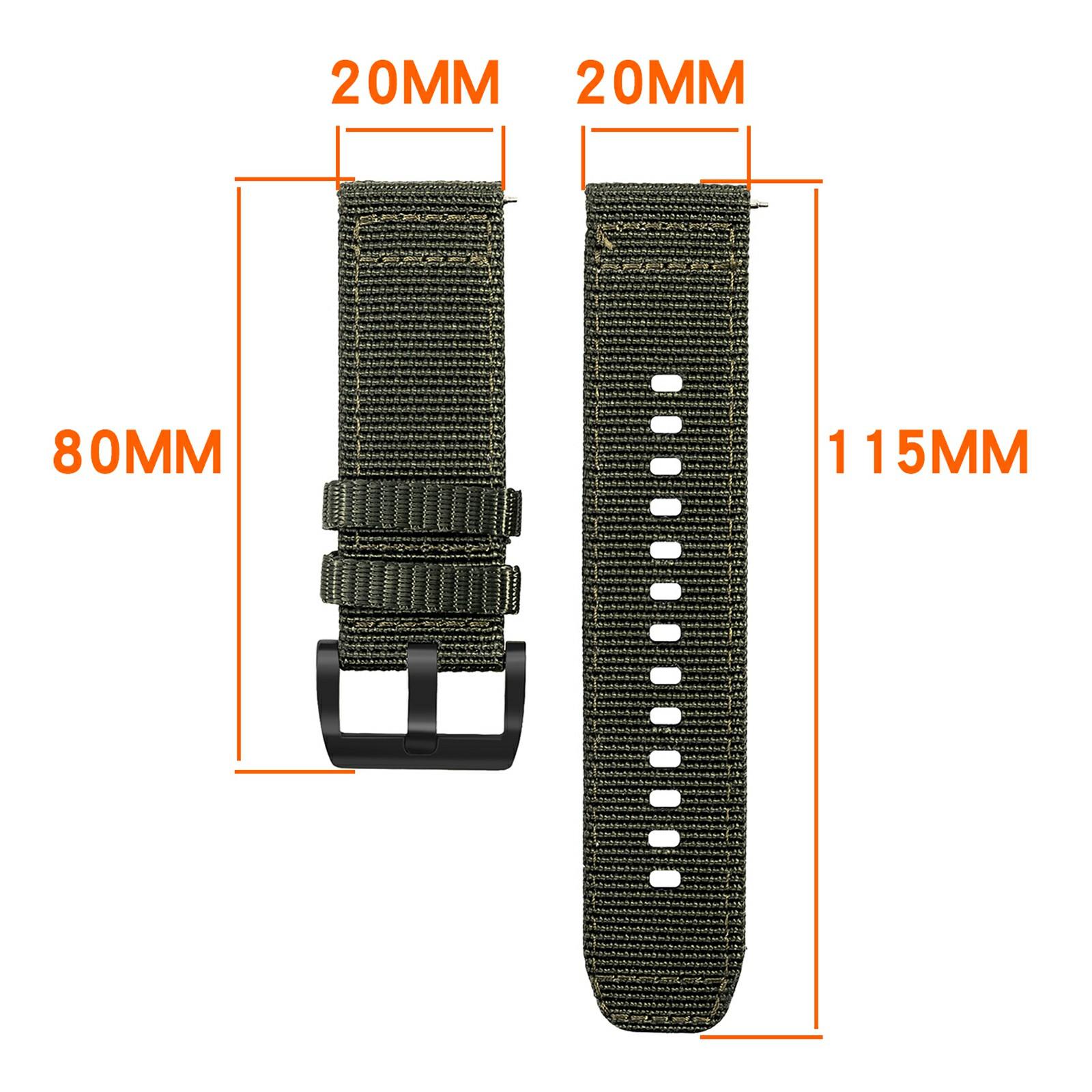 

20mm Replacement Strap for Samsung Galaxy Watch7 44mm/40mm/FE 40mm/Watch6 40mm/44mm Nylon Braided Watch Band Army Green