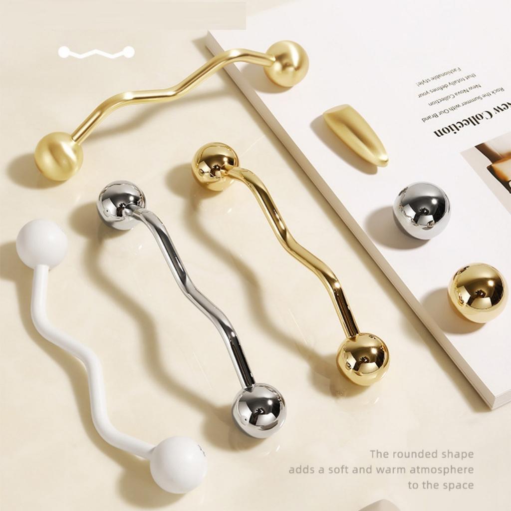Cabinet Pulls Handle Zinc Alloy Closet Door Shake Hands Modern Simple Drawer Cupboard Solid for Drawer Wardrobe, with Screws