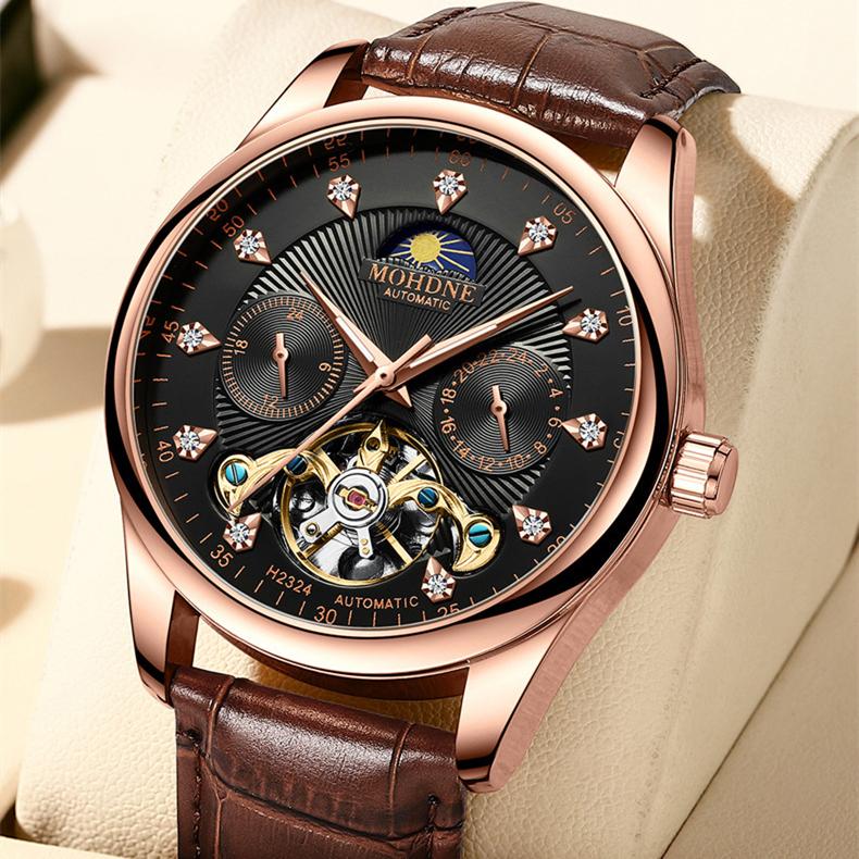 

Новые роскошные мужские часы TOP Brand с коробкой MOHDNE H2324 Мужские механические часы