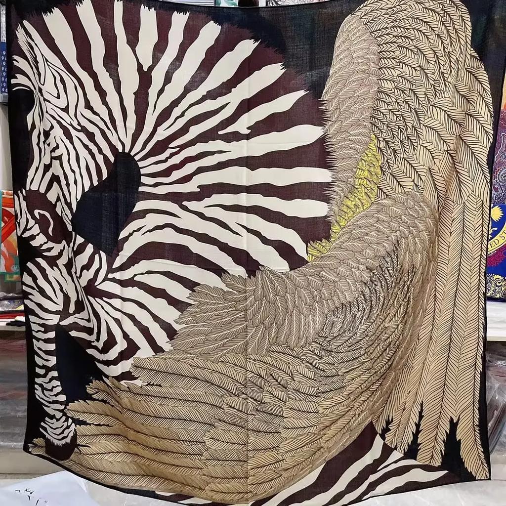 130 CM Silk Wool Scarf Women's Large Square Scarf Silk Scarf New Cashmere Versatile Shawl Thin