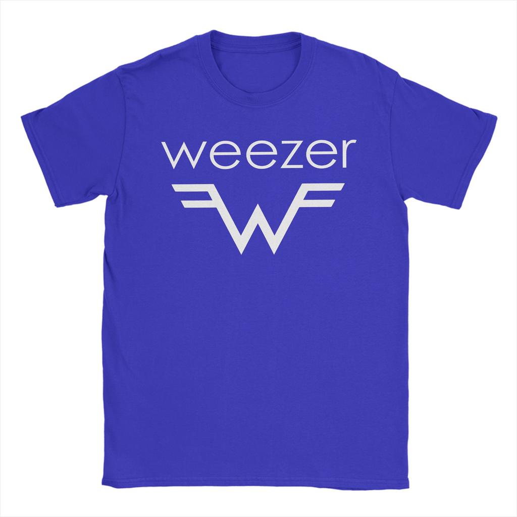 Weezer Band T Shirts Mens Pure Cotton Vintage TShirts Round Collar Tees Short Sleeve Tops Plus Size
