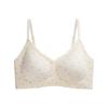 Women Floral Print Soft Support No Underwire Push Up Thin Bra For Small Chest