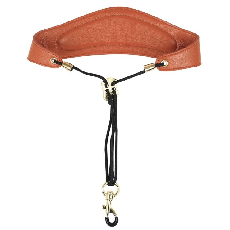 Saxophone Neck Strap Leather Padded Sax Neck Strap with Metal Rotatable Hook