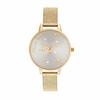 Authorized Retailer: OLIVIA BURTON Women's Watch OB16PP06 Pearly Queen Gold Boucle Mesh