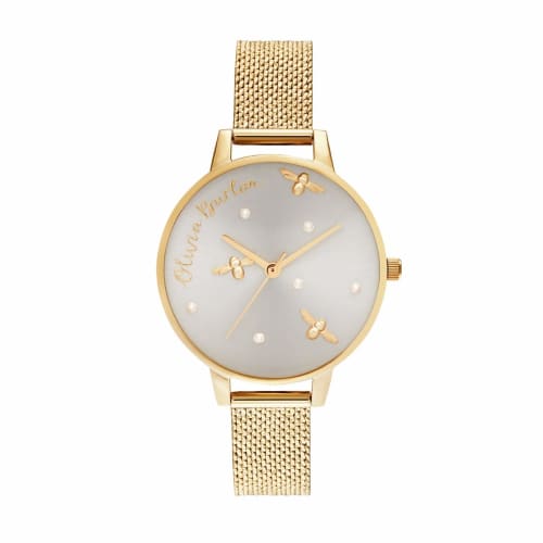 

Authorized Retailer: OLIVIA BURTON Women s Watch OB16PP06 Pearly Queen Gold Boucle Mesh